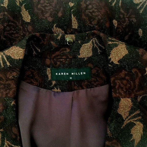 Karen Millen Blazer Jacket Textured Floral Rose 12 - Picture 8 of 8